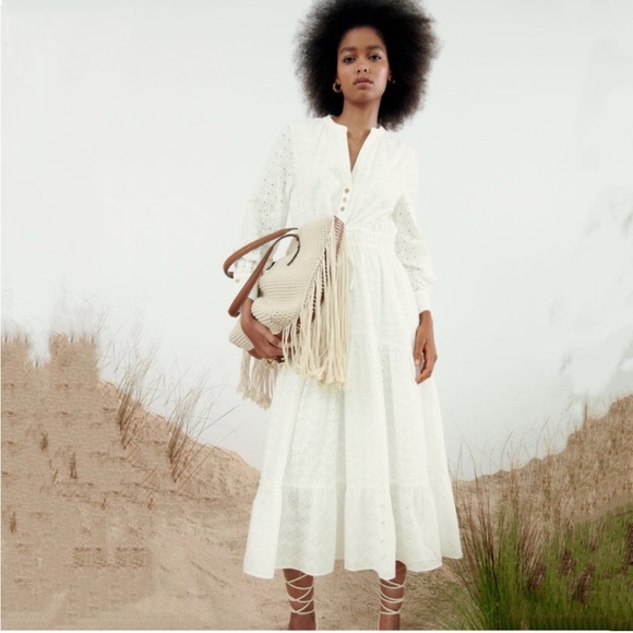 Zara Dresses & Skirts - ZARA embroidered White Lace Dress